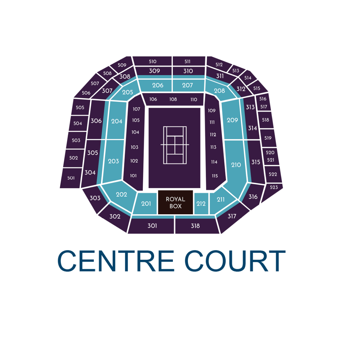 Events International - Wimbledon Centre Court Debenture seats map